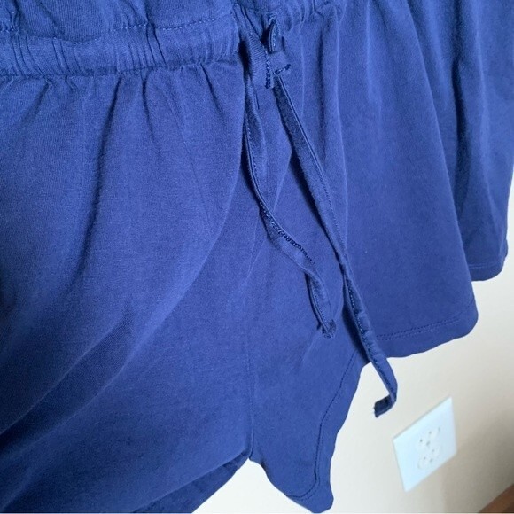 Ivory Ella Blue Sleeveless V-Neck Romper with Elastic Waist and Tie - Size Med - Picture 7 of 7